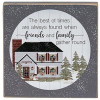 Friends and Family Winter House Square Block 4 Asstd - The Fox Decor