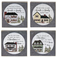 Friends and Family Winter House Square Block 4 Asstd - The Fox Decor