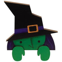 Peeking Witch Wooden Shelf Sitter - The Fox Decor