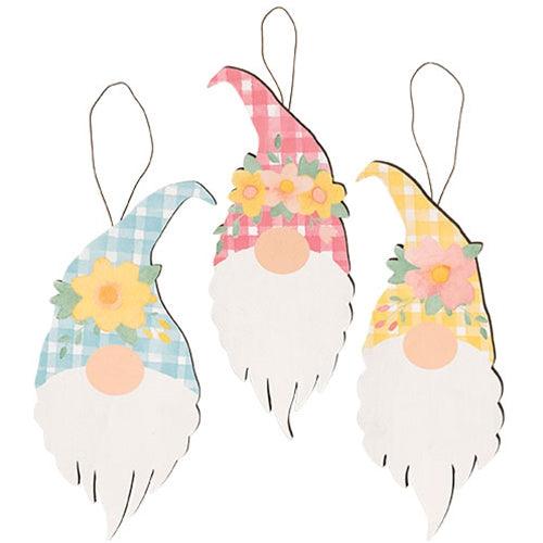 Spring Flower Chunky Gnome Ornament 3 Asstd - The Fox Decor