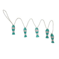 Distressed Wooden Fish Garland 6 Asstd - The Fox Decor