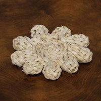 Corn Husk Flower Shape Candle Mat Small - The Fox Decor