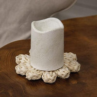 Corn Husk Flower Shape Candle Mat Small - The Fox Decor