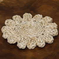 Corn Husk Flower Shape Candle Mat Medium - The Fox Decor