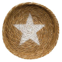 Natural Jute Candle Tray w Star - The Fox Decor