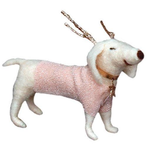 Felted Glamour Pup with Antlers Ornament - The Fox Decor