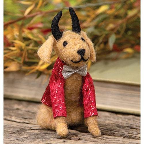 Felted Devil Dog Ornament - The Fox Decor