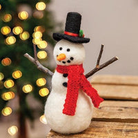 Felted Wool Classic Snowman Ornament - The Fox Decor