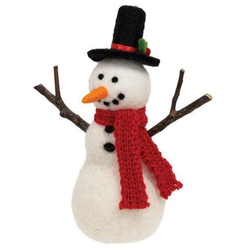 Felted Wool Classic Snowman Ornament - The Fox Decor