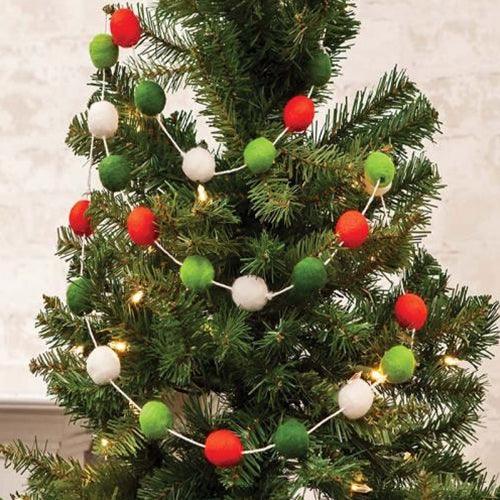 Felted Wool Holiday Garland - The Fox Decor
