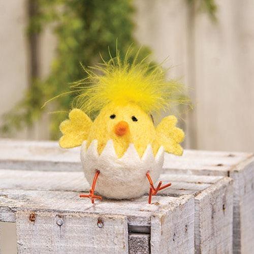 Fuzzy Yellow Chick Felted Ornament - The Fox Decor