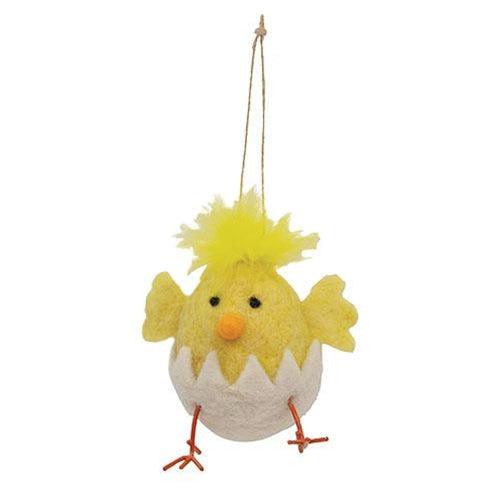 Fuzzy Yellow Chick Felted Ornament - The Fox Decor