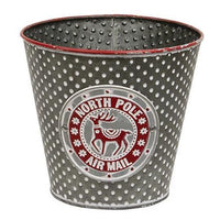 North Pole Air Mail Embossed Metal Bucket - The Fox Decor