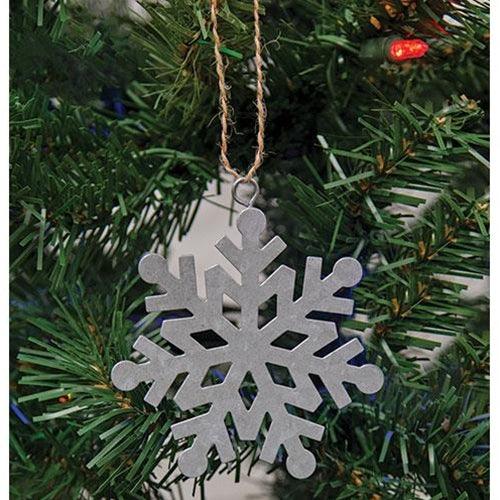 Sm Galvanized Snowflake Ornament - The Fox Decor
