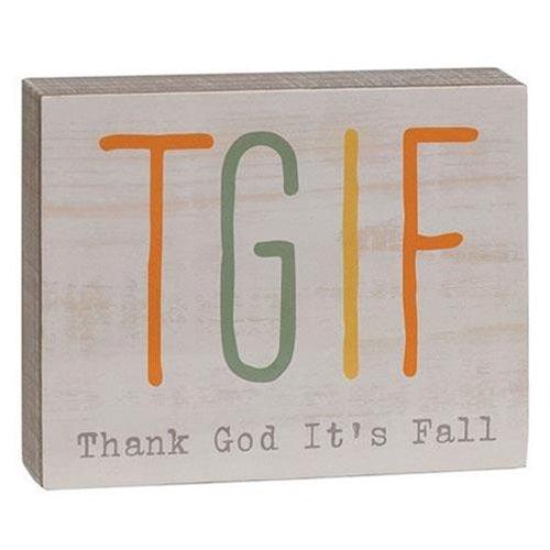 Thank God It's Fall Wood Block - The Fox Decor