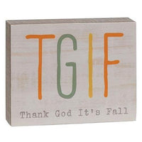 Thank God It's Fall Wood Block - The Fox Decor