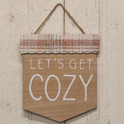 Get Cozy Plaid Wood Sign - The Fox Decor