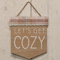 Get Cozy Plaid Wood Sign - The Fox Decor