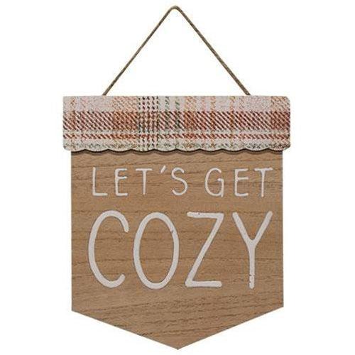 Get Cozy Plaid Wood Sign - The Fox Decor