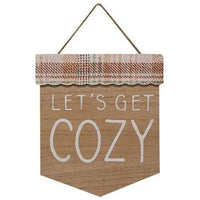 Get Cozy Plaid Wood Sign - The Fox Decor