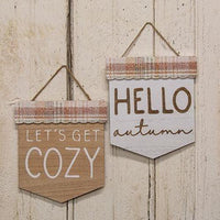 Hello Autumn Plaid Wood Sign - The Fox Decor
