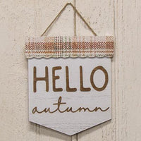Hello Autumn Plaid Wood Sign - The Fox Decor