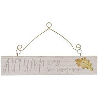 Fall Leaves Wood Hanger Ornament 4 Asstd - The Fox Decor