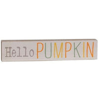 Hello Pumpkin Multi Color Wood Block - The Fox Decor