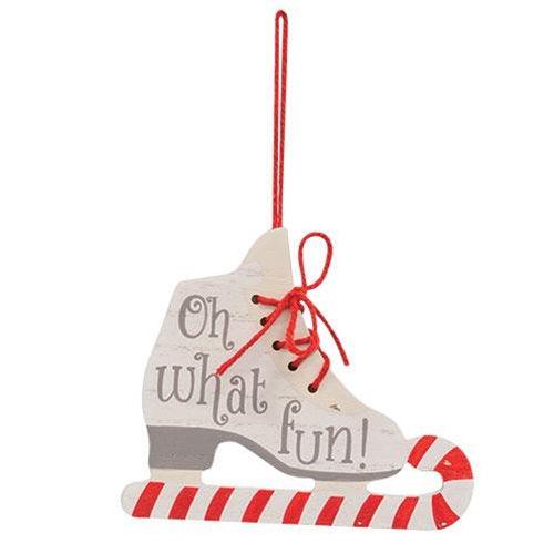 Oh What Fun Ice Skate Wood Ornament - The Fox Decor