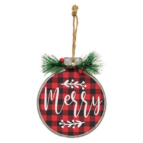 Joy Merry Peace Metal Ornament 3 Asstd - The Fox Decor