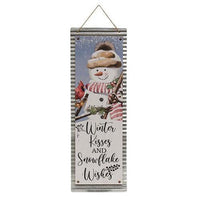 Christmas Snowman Metal Signs 3 Asstd - The Fox Decor
