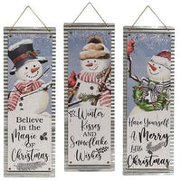 Christmas Snowman Metal Signs 3 Asstd - The Fox Decor