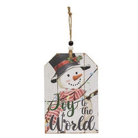 Christmas Snowman Beaded Wood Tag 3 Asstd - The Fox Decor
