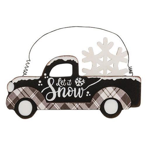 Let It Snow Truck Wood Hanger - The Fox Decor