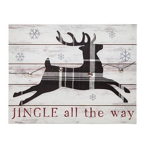 Jingle All the Way Sign with Reindeer - The Fox Decor