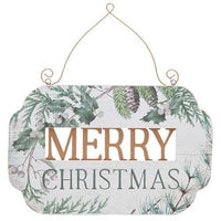Merry Christmas Greenery Plaque - The Fox Decor