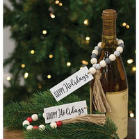 Happy Holidays Tassel Garland w Beads 2 Asstd - The Fox Decor