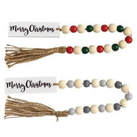 Merry Christmas Tassel Garland w Beads 2 Asstd - The Fox Decor