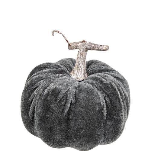 Gray Velvet Pumpkin 4 - The Fox Decor
