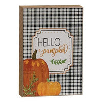 Hello Pumpkin Plaid Block - The Fox Decor