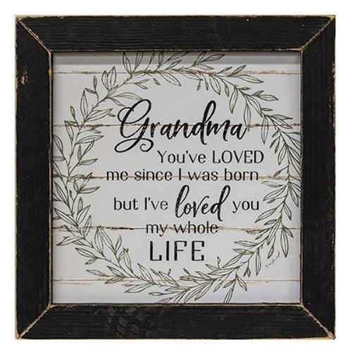 Grandma I Love You Print 12 Black Wash Frame - The Fox Decor