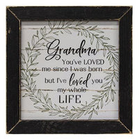 Grandma I Love You Print 12 Black Wash Frame - The Fox Decor