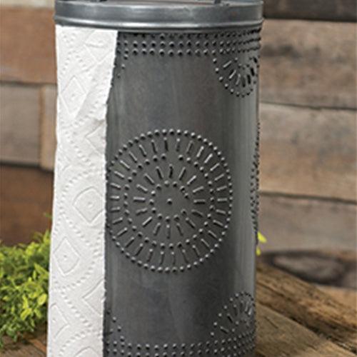 Antiqued Tin Punched Paper Towel Dispenser - The Fox Decor