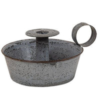 Weathered Zinc Tapered Pan Candle Holder - The Fox Decor