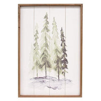 Watercolor Pine Trees Framed Print 16x24 - The Fox Decor