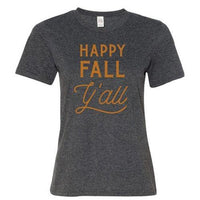 Happy Fall Y'all T-Shirt Heather Dark Gray XXL - The Fox Decor