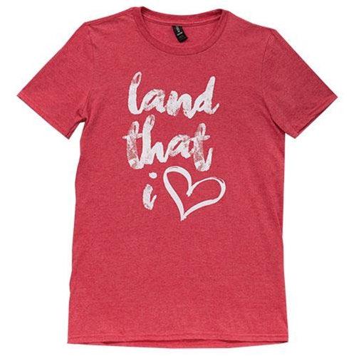 Land That I Love T-Shirt Heather Red Large - The Fox Decor