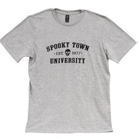 Thumbnail for Spooky Town University T-Shirt Heather Gray Medium