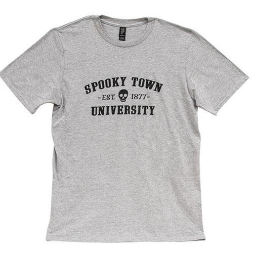 Spooky Town University T-Shirt Heather Gray Small - The Fox Decor