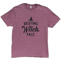 Thumbnail for Resting Witch Face T-Shirt Heather Maroon XL - The Fox Decor